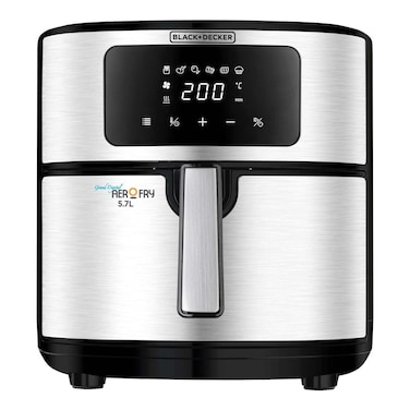 Black + Decker Digital 6 in 1 Air Fryer 7.2 Liter 1500 Watt - Silver - AF7257