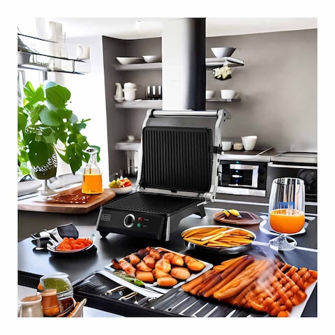 Black + Decker Electric Grill 1400 Watt - Black - CG1400-B5