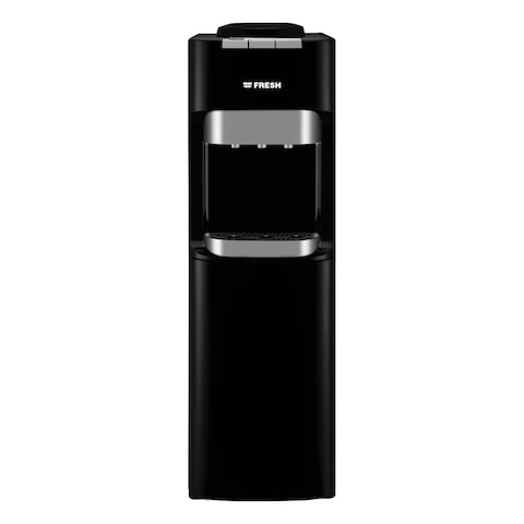Fresh Hot Cold and Normal Water Dispenser With Refrigerator 3 Taps - Black - FW-16BRDH