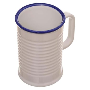 مج بورسلين روزا بحافة بلون أزرق غامق - أبيض