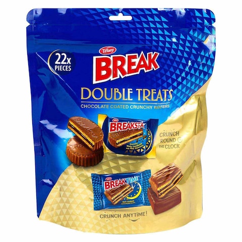Break Double Treats Chocolate Coated Crunchy Wafers  - 22 Pieces - 286gm