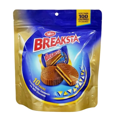 Break Breksta Crunchy Wafers Sandwich with Milk Chocolate - 10 Pieces - 130gm