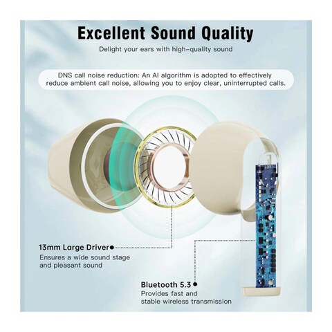 Choetech TWS True Wireless Earbuds - White - BH-T25