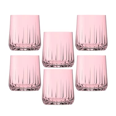 Pasabahce Nova Old Fashion Cups Set - 310ml - 6 Cups - Pink