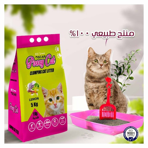 رملة القطط بوسي كات برائحة الليمون - 5 كجم