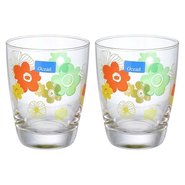 طقم اكواب مياه اوشن أمبر فلورا - 365 مل - قطعتين