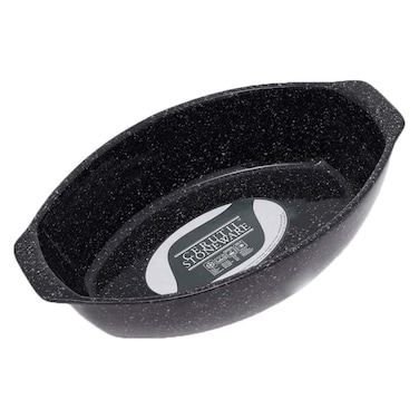 طاجن فرن سيروتيل بيضاوي من الخزف الحجر - 3.80 لتر - اسود