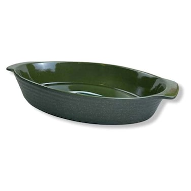 Cerutil Stoneware Oval Roaster Oven Dish - 3.80 Liter - Green