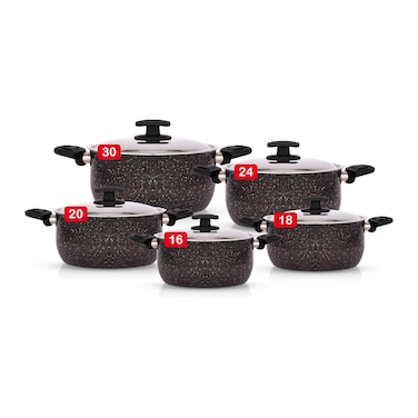 نوفال كلاسيك طقم حلل جرانيت - 10 قطعة