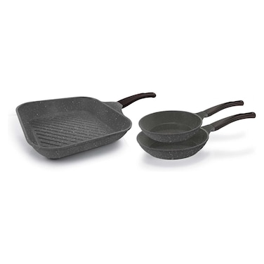Master Granite Fry Pan Set - 2 Pieces + Grill