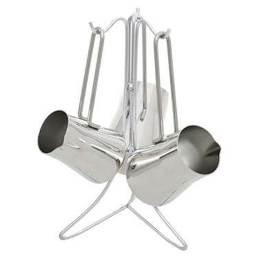 طقم كنك قهوة زينيا ستانلس ستيل مع حامل - 3 قطع