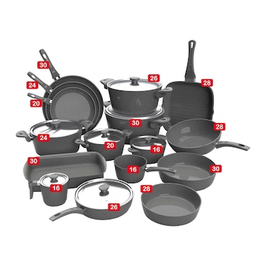 طقم حلل توب شيف - 23 قطعة