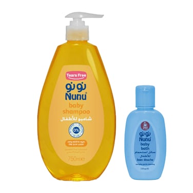 شامبو نونو للأطفال - 750 مل + سائل استحمام للأطفال - 100 مل