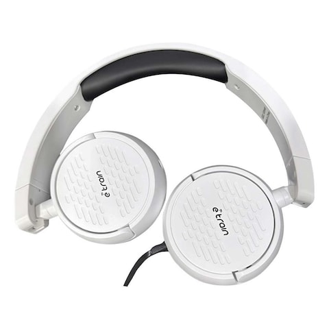 Etrain Wired Stereo Foldable Headphone with MIC 1.5M - White - HP63W