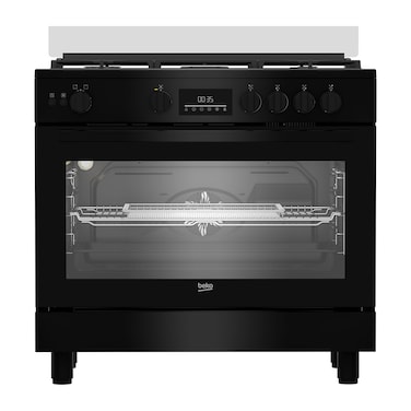 Beko Gas Cooker 90 Cm 5 Burners - Black - BGGR11225GB