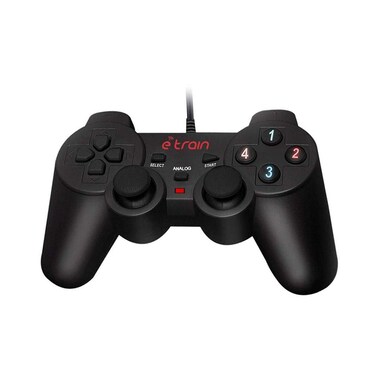 ذراع تحكم اي ترين USB سلكي فردي يدعم وظيفة الاهتزاز - أسود - GP054