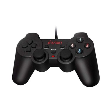 ذراع تحكم اي ترين USB سلكي فردي يدعم وظيفة الاهتزاز - أسود - GP054