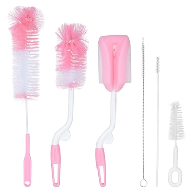 Rienamora Plastic Bottle Washing Brush Set - 6 Pieces