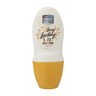Vebix Black and White Long Lasting 72 Hr Roll-On Deodorant - 50 ml