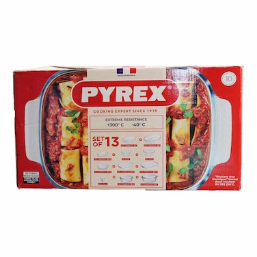 مجموعة اطباق فرن زجاجية بايركس - 13 قطعة