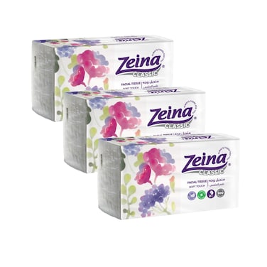 مناديل الوجه زينة كلاسيك - 500 منديل - 3 عبوات