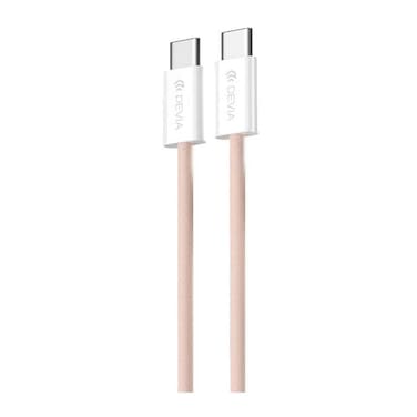 كابل USB-C إلى USB-C ديفيا سمارت 60 وات 1 متر منسوج - بينك - MP81P