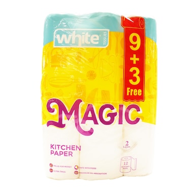 White Magic kitchen Roll - 12 Rolls