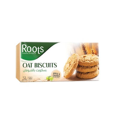 Roots Oat Biscuits with Apple and Cinnamon - 12 Biscuits