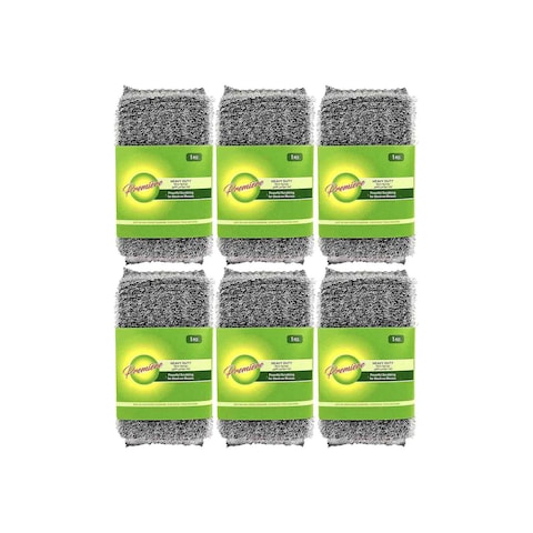 Premiere Heavy-Duty Silver Sponge - 6 Pieces