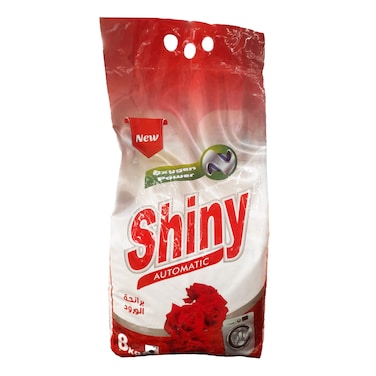 مسحوق غسيل شايني للغسالات الأوتوماتيك برائحة الورد - 8 كجم