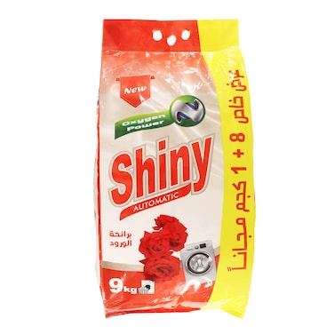 شايني مسحوق غسيل للغسالات الأوتوماتيك برائحة الورد - 9 كجم