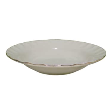 طبق طعام بورسلين ايه وان - 21 سم - أبيض وذهبي
