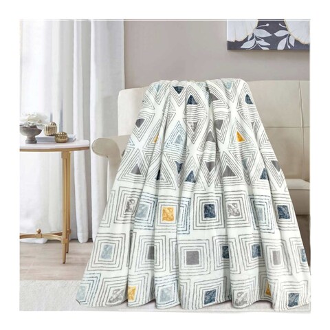 Al Mamoun Velour Printed Blanket - 220 * 240 Cm - D066