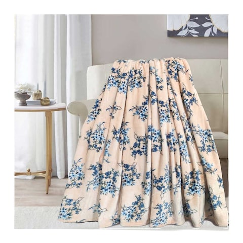 Al Mamoun Velour Printed Blanket - 180 * 220 Cm - D065