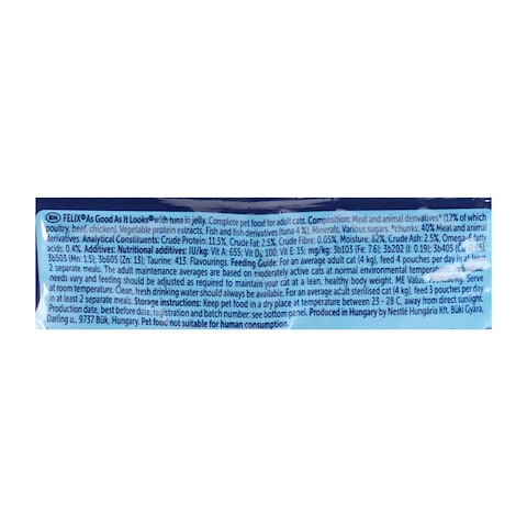 Purina Felix As Good As It Looks Wet Cat Food Pouch with Tuna - 85 Gm