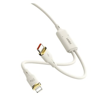 Lanex 2 In1 Fast Charging Silicone Data Cable USB-C To Type-C + Lightning - LS46T