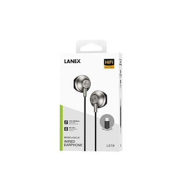Lanex Wired In-Ear Headphone - Black - LE19