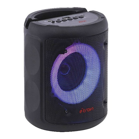 Etrain LED Cylindrical Rechargeable Portable Speaker 10W - Black - SP311