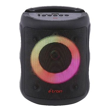 Etrain LED Cylindrical Rechargeable Portable Speaker 10W - Black - SP311