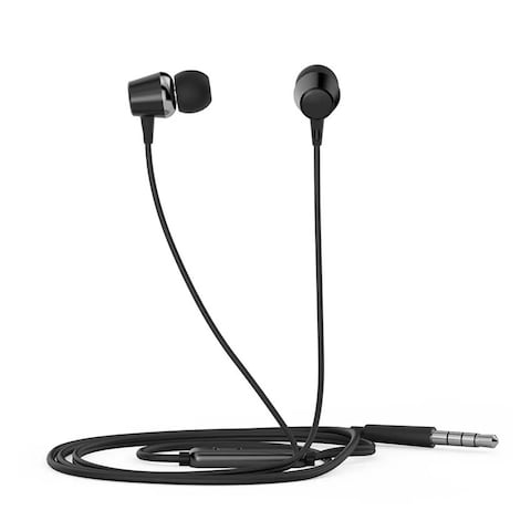 HP 3.5mm Wired Earphone with Mic - Black - DHE-7000