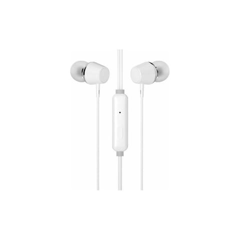 HP 3.5mm Wired Earphone with Mic - White - DHE-7001