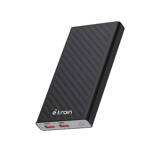 Etrain Power Bank Dual Input and Output 10,000 Mah 10.5 Watt - Black - 10000 مللي أمبير