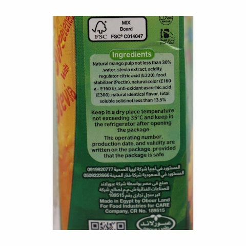 Verde Nectar Mango Sweetened with Stevia Sugar - 200ml