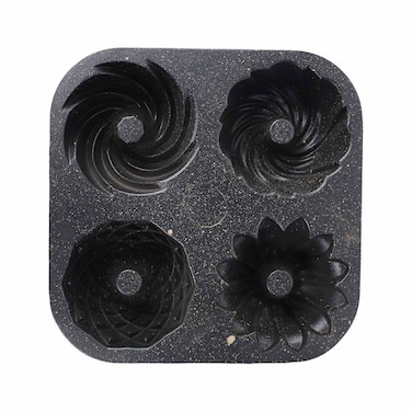Blooming Granite Cupcake Moulds - Black