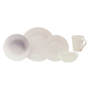 Blooming Porcelain Dinner Set - 30 Pieces - Black