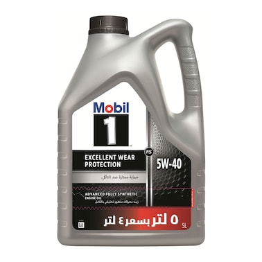 زيت محركات موبيل 1 بدرجة لزوجة 5W-40 - سعة 5 لتر