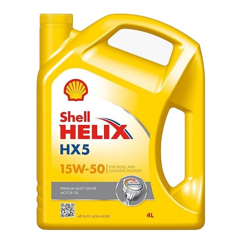 زيت محركات شل هيلكس HX5  بدرجة لزوجة 15W-50 - سعة 4 لتر