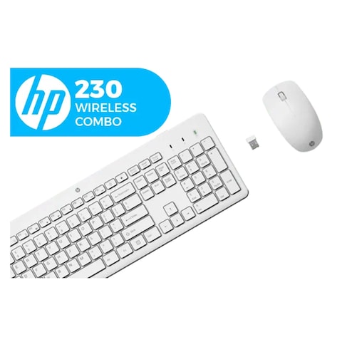 HP Wireless Mouse and Keyboard Combo - White - 230