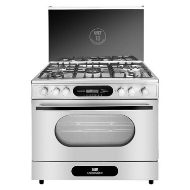 Unionaire Monster Gas Cooker 5 Burners 90 Cm Digital - Silver - C69SS-P2C-511-ICSF-2W-MO-AL