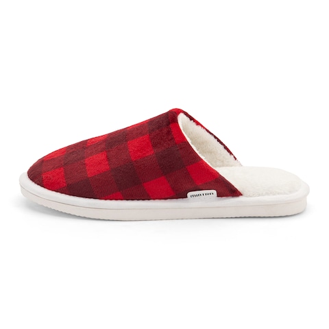 Mintra Printed Winter Slipper - Red Checked - Size 44